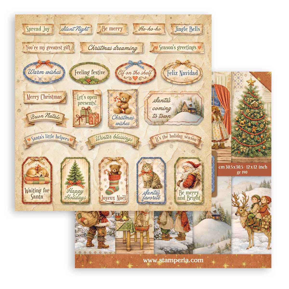 Stamperia Silent Night Collection - 12" x 12" Paper Pad [SBBL192] - Image 3