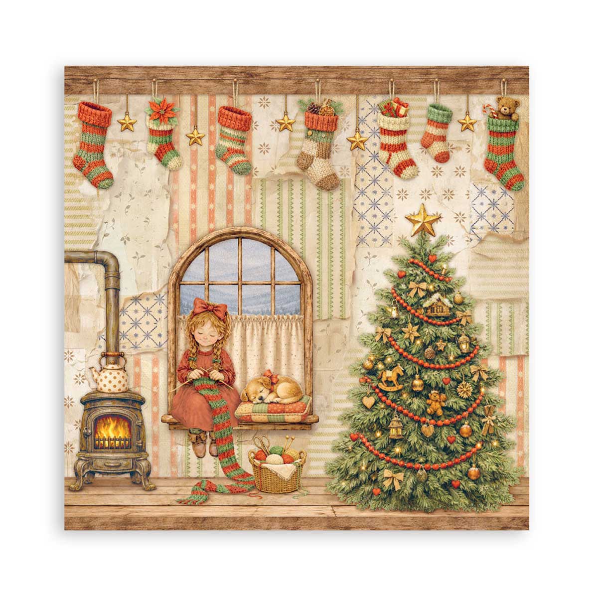 Stamperia Silent Night Collection - 8" x 8" Maxi Paper Pad [SBBSXB28] - Image 7