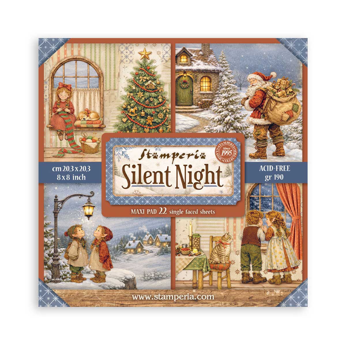 Stamperia Silent Night Collection - 8" x 8" Maxi Paper Pad [SBBSXB28]
