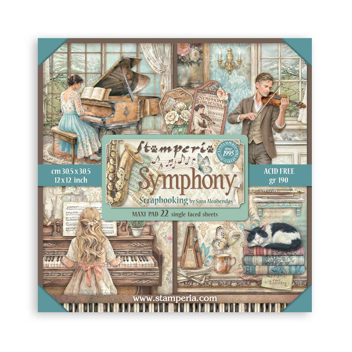 Stamperia Symphony Collection - 12" x 12" Maxi Paper Pad [SBBXLB38]