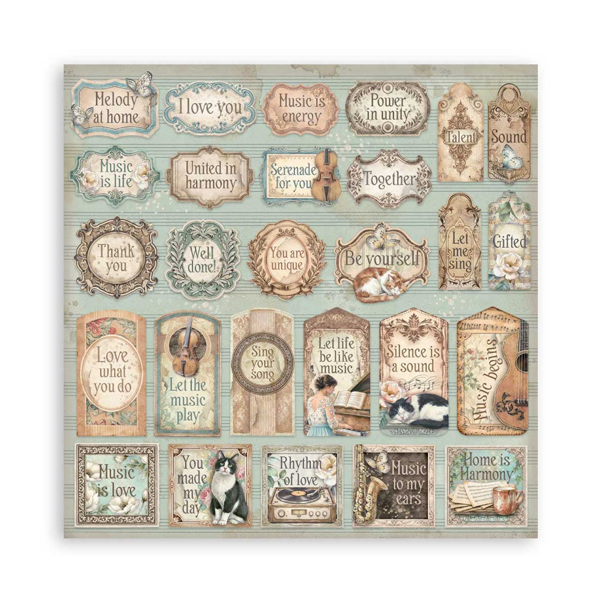 Stamperia Symphony Collection - 12" x 12" Paper Pad [SBBL188] - Image 2
