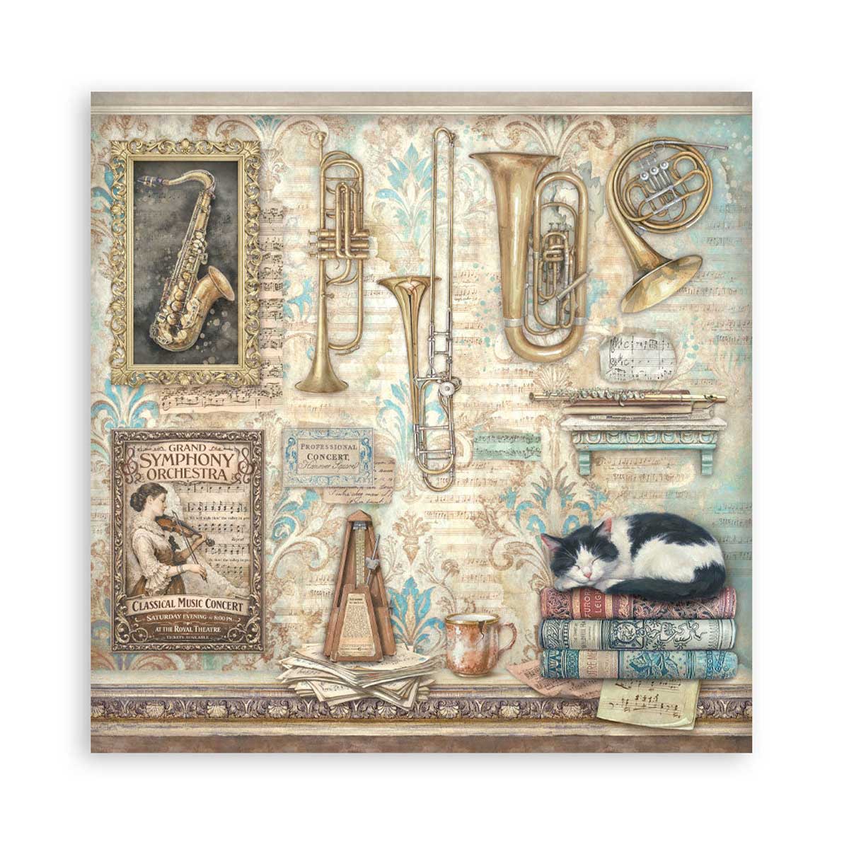 Stamperia Symphony Collection - 12" x 12" Paper Pad [SBBL188] - Image 8
