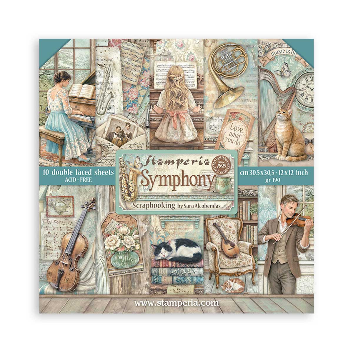 Stamperia Symphony Collection - 12" x 12" Paper Pad [SBBL188]