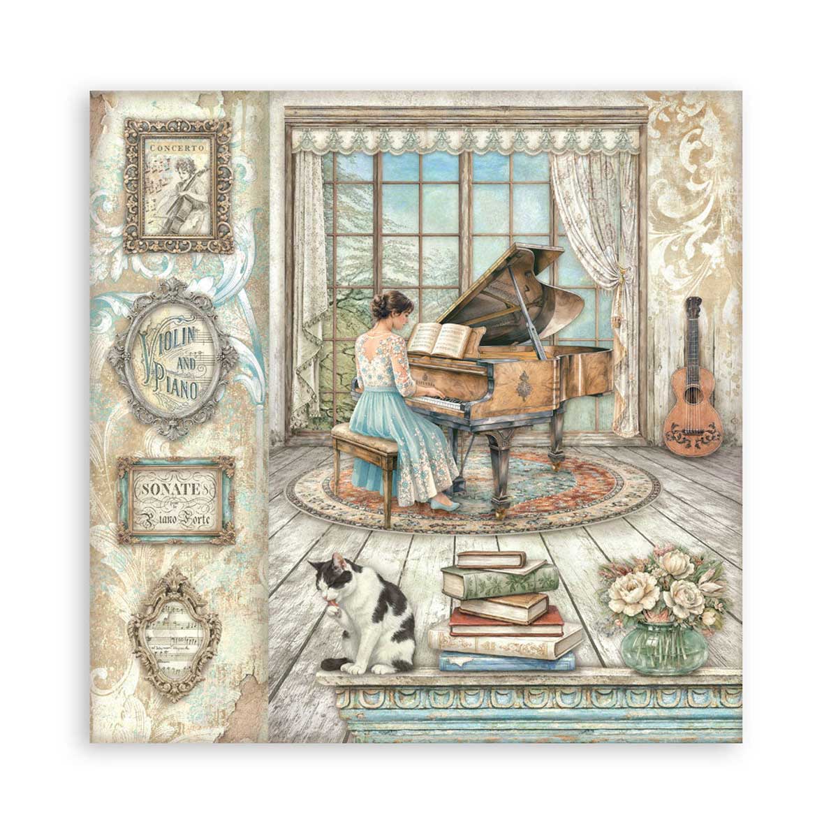 Stamperia Symphony Collection - 8" x 8" Maxi Paper Pad [SBBSXB26] - Image 2