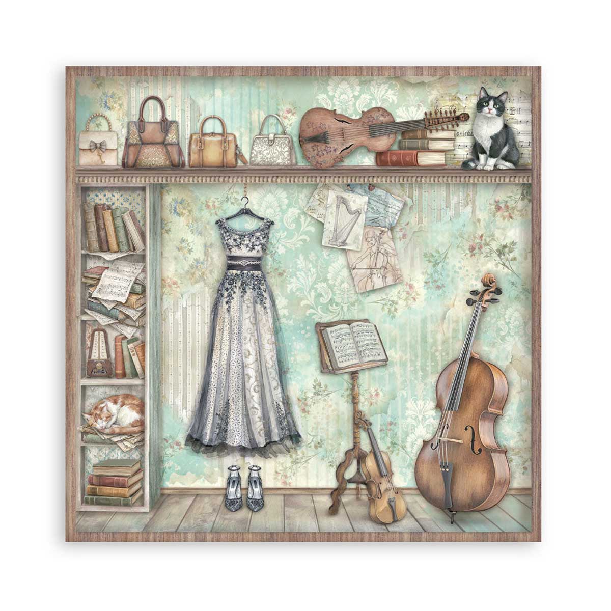 Stamperia Symphony Collection - 8" x 8" Maxi Paper Pad [SBBSXB26] - Image 3