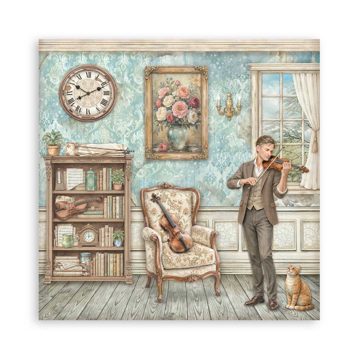 Stamperia Symphony Collection - 8" x 8" Maxi Paper Pad [SBBSXB26] - Image 4