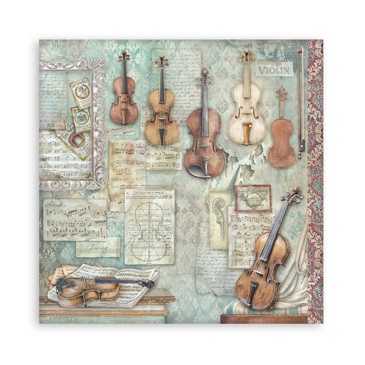 Stamperia Symphony Collection - 8" x 8" Maxi Paper Pad [SBBSXB26] - Image 5