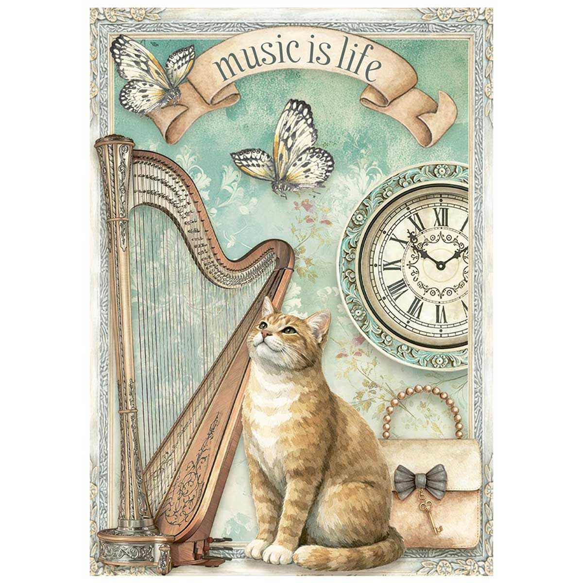 Stamperia Symphony Collection - A6 Mini Rice Paper Set [DFSA6X07] - Image 5
