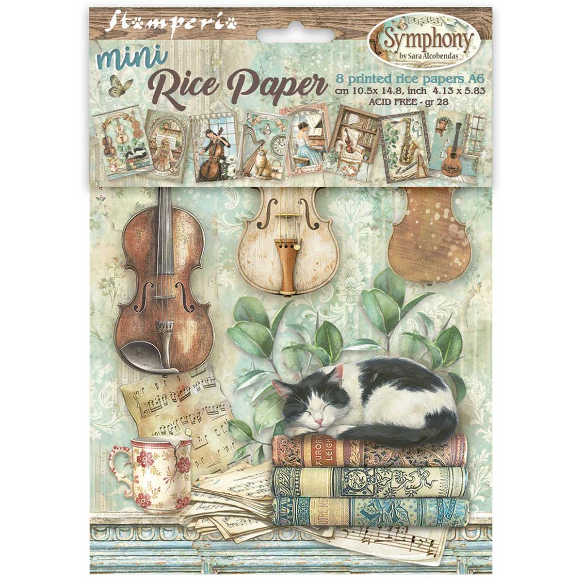 Stamperia Symphony Collection - A6 Mini Rice Paper Set [DFSA6X07]