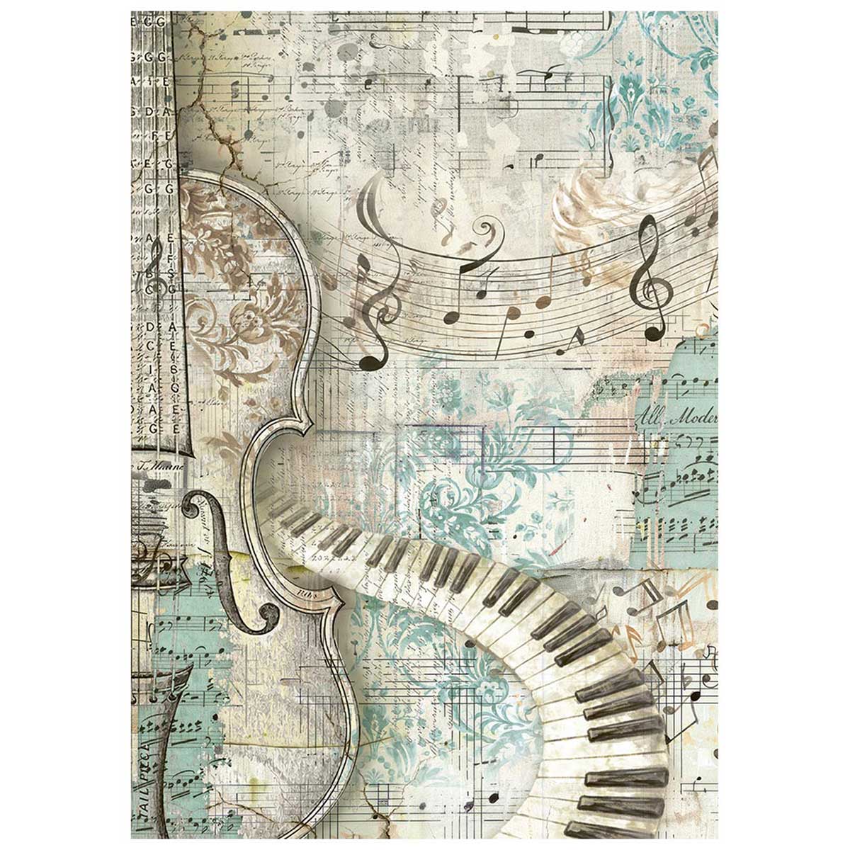 Stamperia Symphony Collection - A6 Rice Paper Backgrounds [DFSAK6055] - Image 3