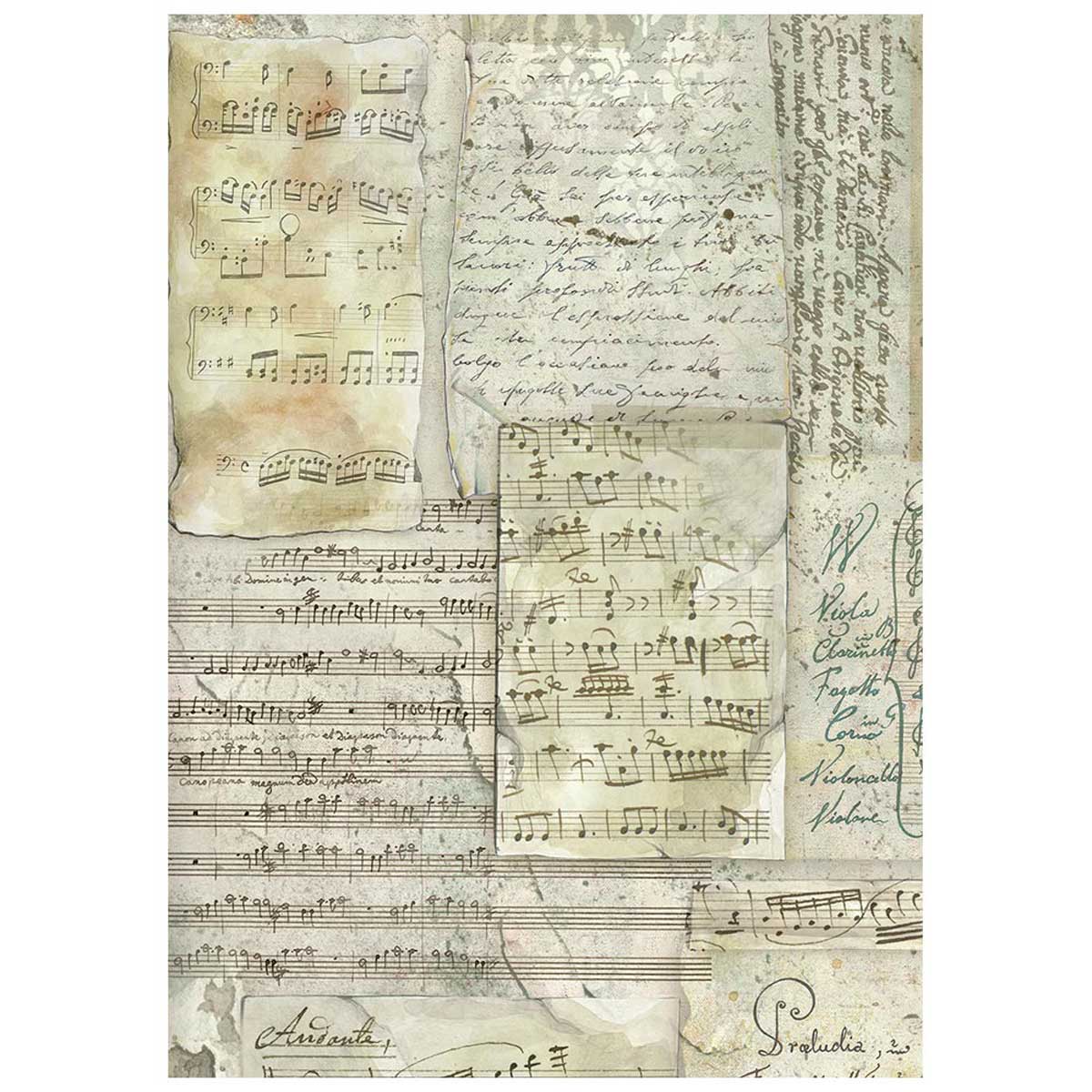 Stamperia Symphony Collection - A6 Rice Paper Backgrounds [DFSAK6055] - Image 4