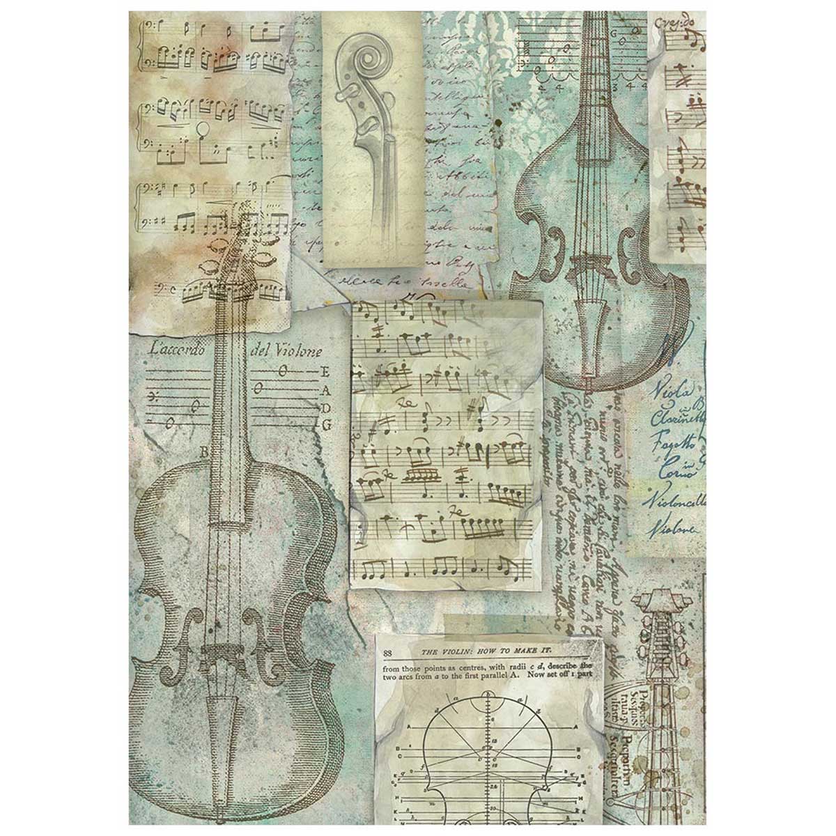 Stamperia Symphony Collection - A6 Rice Paper Backgrounds [DFSAK6055] - Image 6