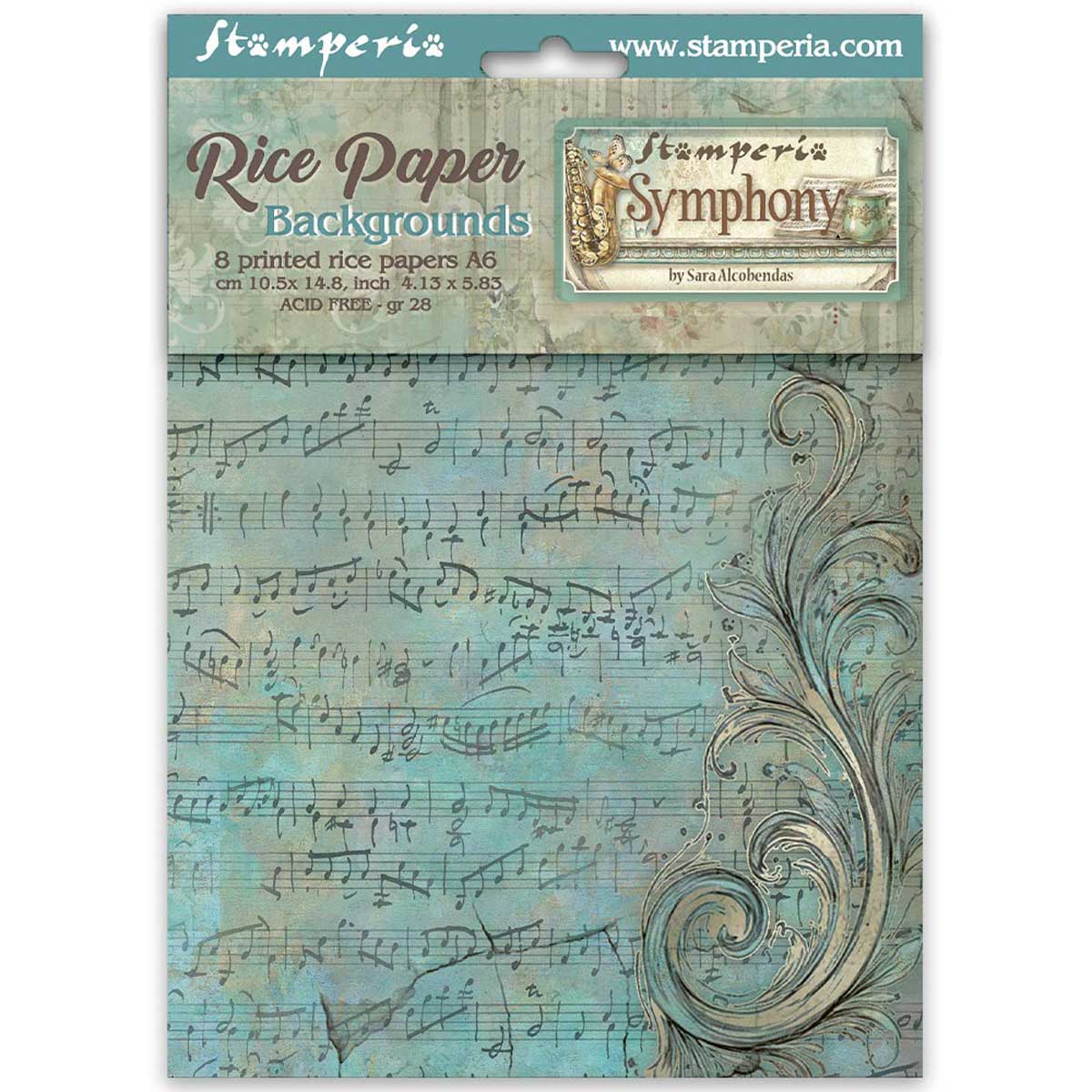 Stamperia Symphony Collection - A6 Rice Paper Backgrounds [DFSAK6055]