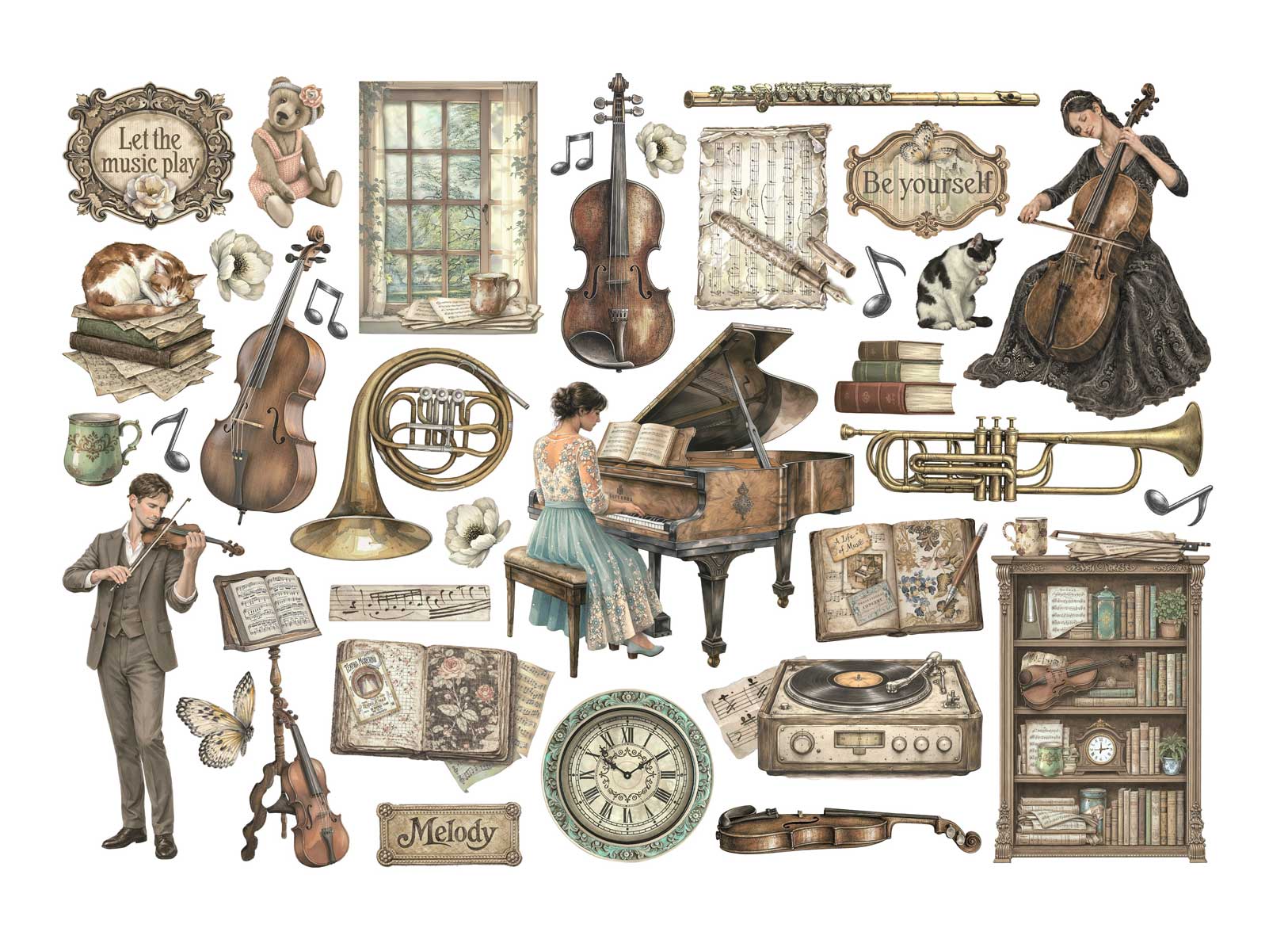 Stamperia Symphony Collection - Adhesive Ephemera [DFLCT84] - Image 2