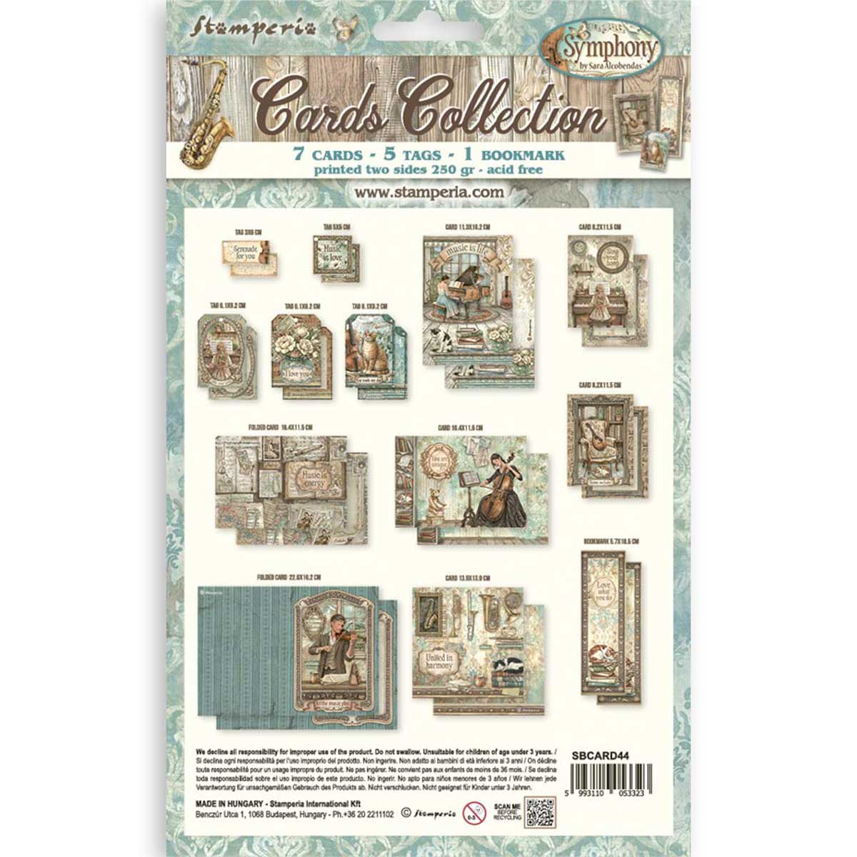 Stamperia Symphony Collection - Cards Collection [SBCARD44] - Image 2