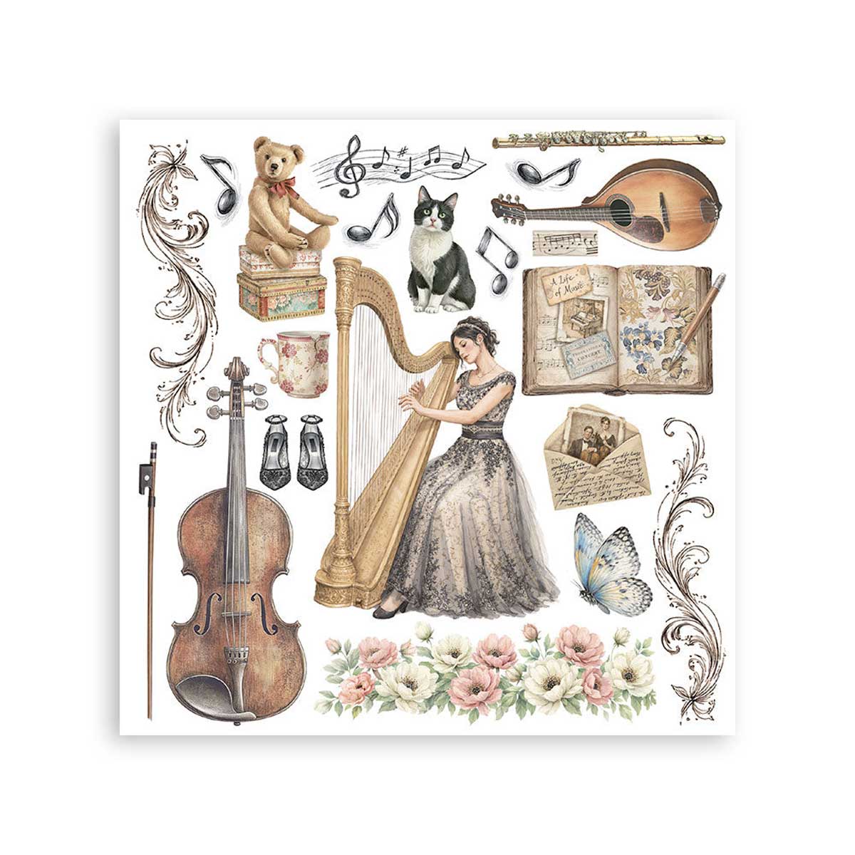 Stamperia Symphony Collection - Rub On Kit [DFLRBX16] - Image 5