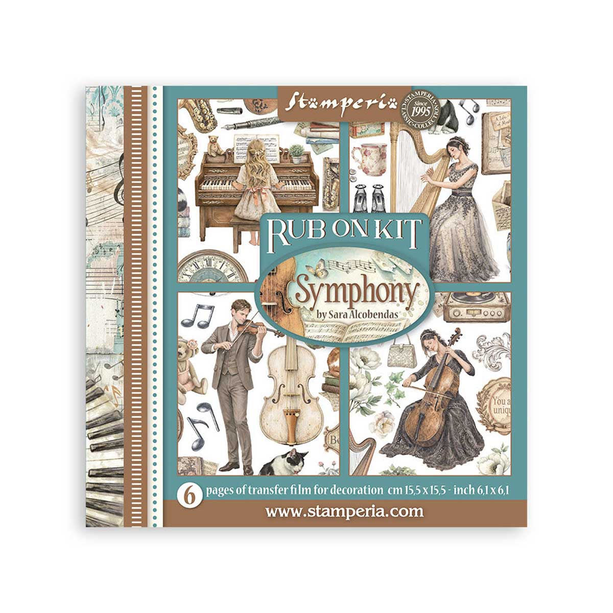Stamperia Symphony Collection - Rub On Kit [DFLRBX16]