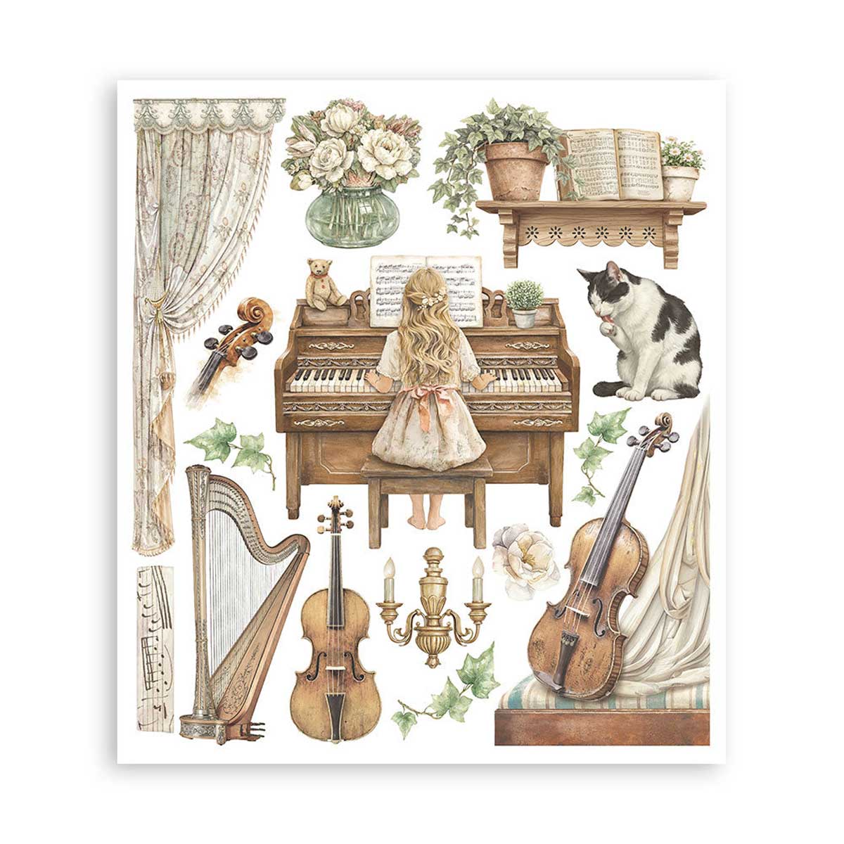 Stamperia Symphony Collection - Rub On Selection [DFLRBXG09] - Image 6