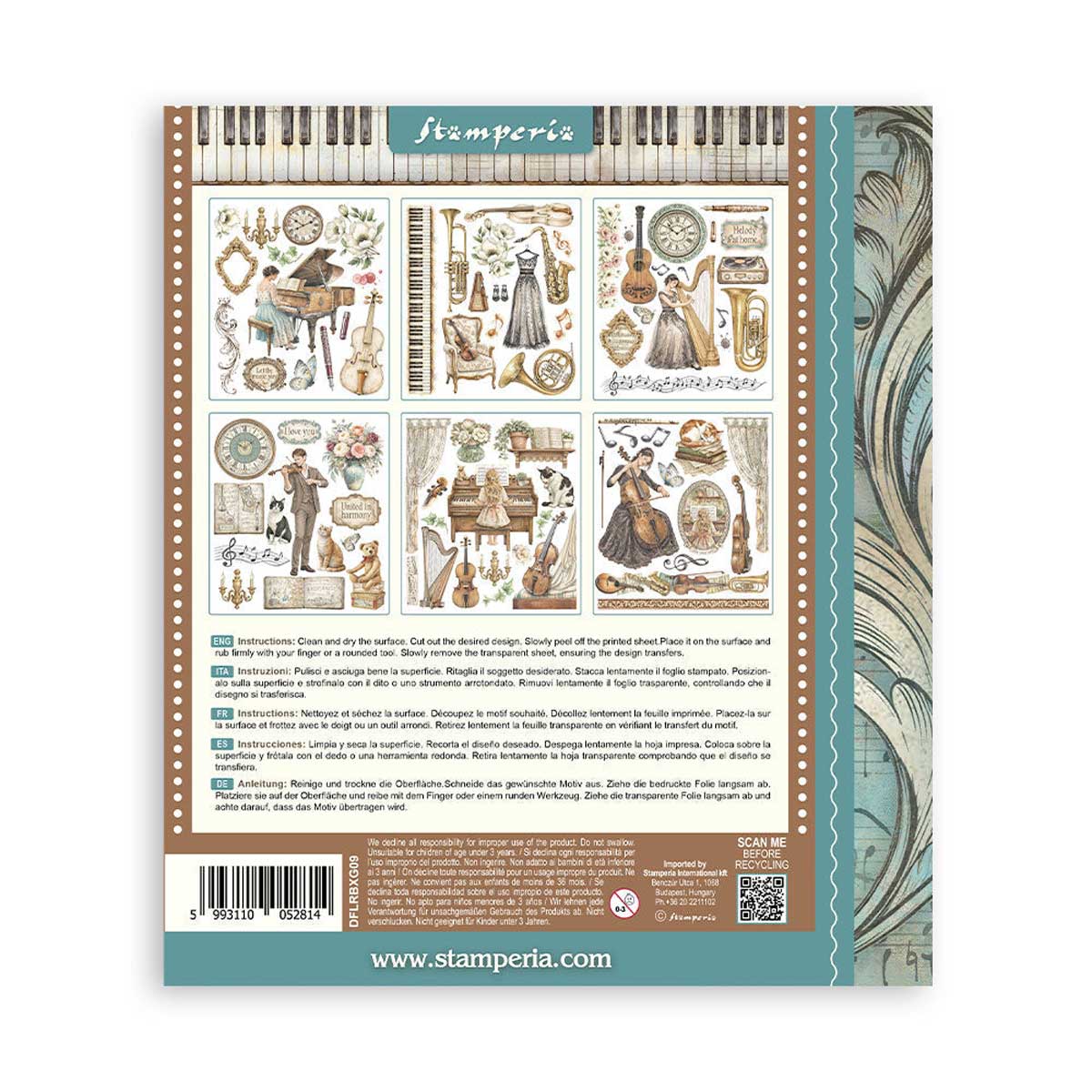 Stamperia Symphony Collection - Rub On Selection [DFLRBXG09] - Image 8