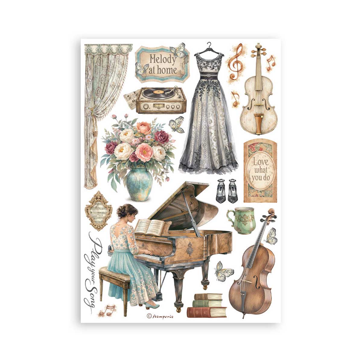 Stamperia Symphony Collection - Washi Pad [SBW34] - Image 2
