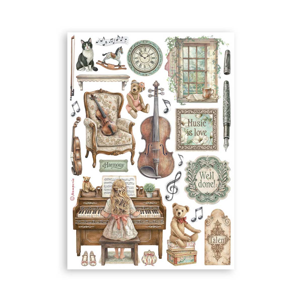 Stamperia Symphony Collection - Washi Pad [SBW34] - Image 3