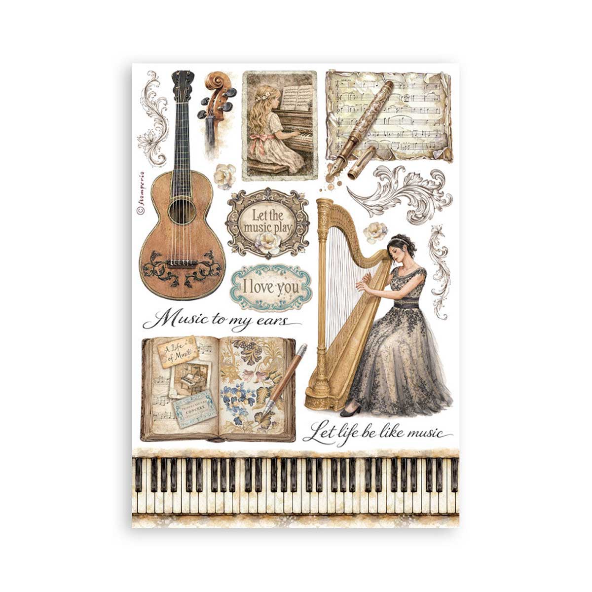 Stamperia Symphony Collection - Washi Pad [SBW34] - Image 4