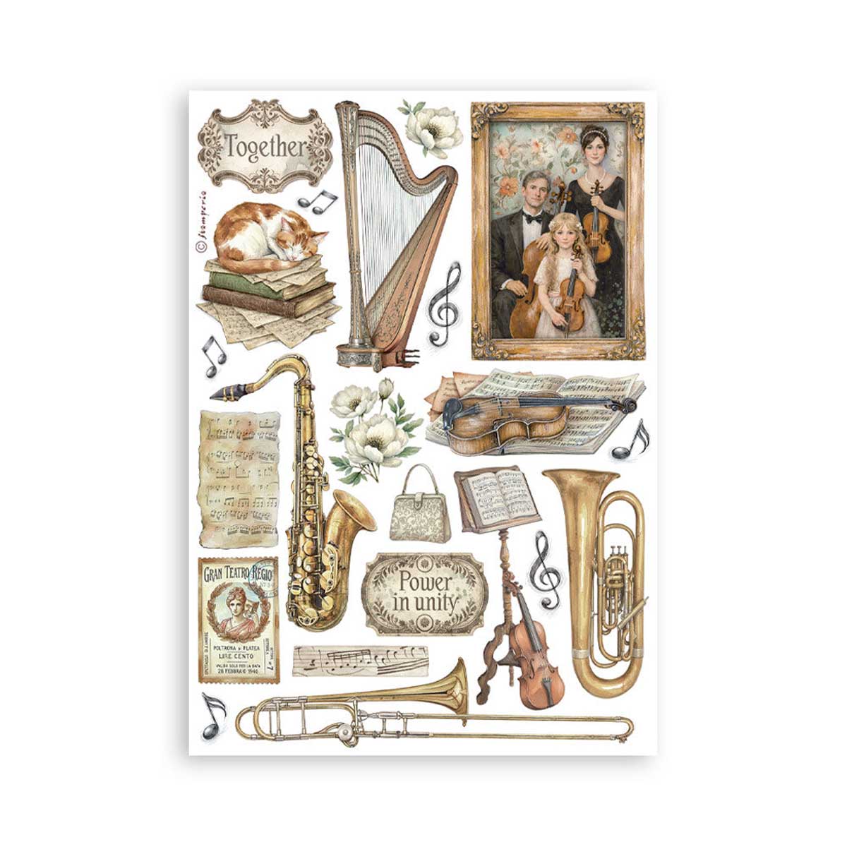 Stamperia Symphony Collection - Washi Pad [SBW34] - Image 7