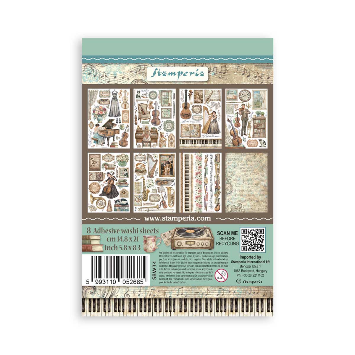 Stamperia Symphony Collection - Washi Pad [SBW34] - Image 10