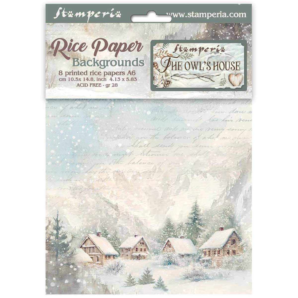 Stamperia The Owl's House Collection - A6 Rice Paper Backgrounds [DFSAK6044]