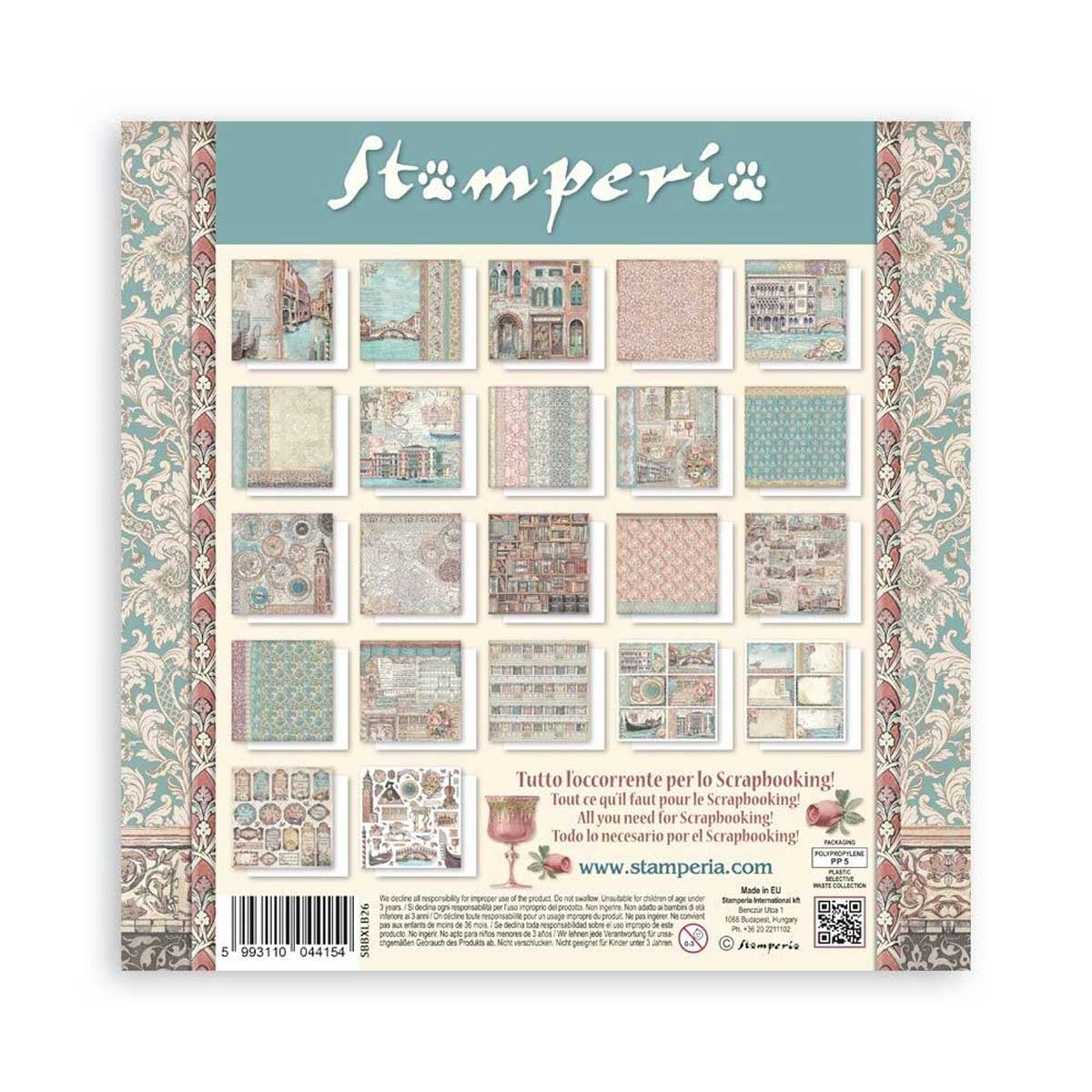 Stamperia Venice Collection - 12" x 12" Maxi Paper Pad [SBBXLB26] - Image 2