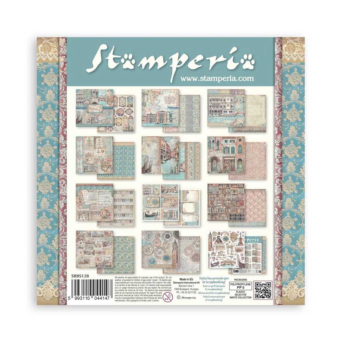 Stamperia Venice Collection - 8" x 8" Paper Pad [SBBS128] - Image 2