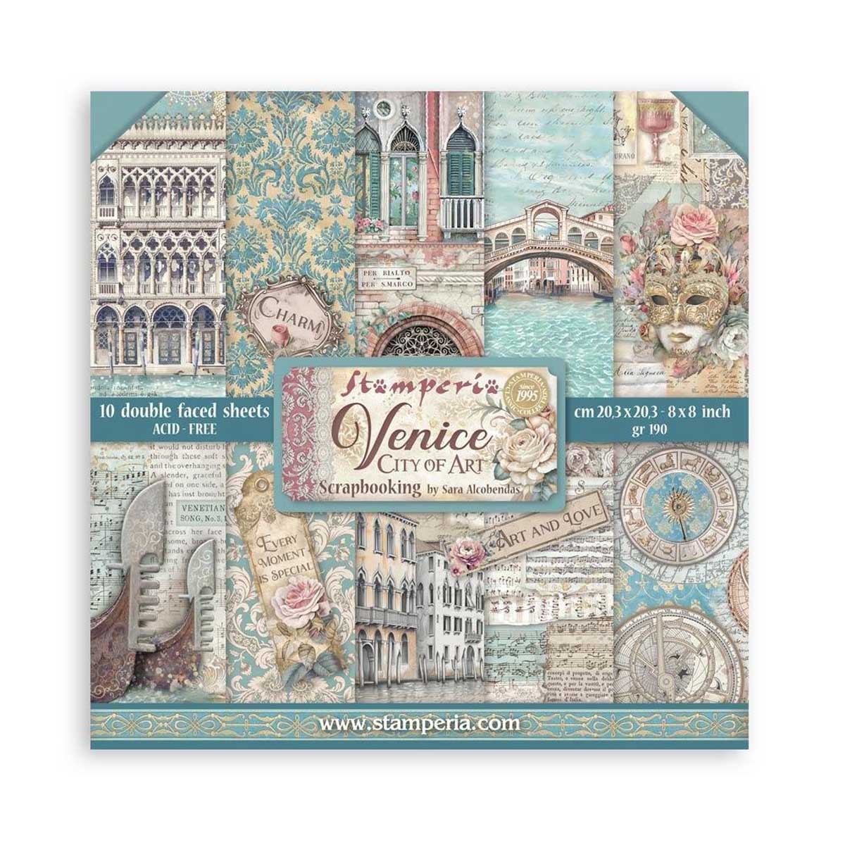 Stamperia Venice Collection - 8" x 8" Paper Pad [SBBS128]