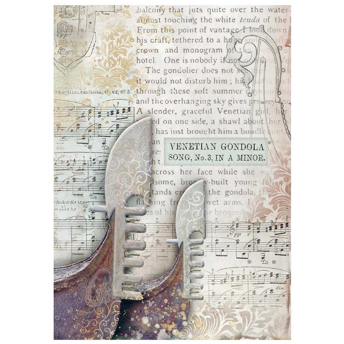 Stamperia Venice Collection - A6 Rice Paper Backgrounds [DFSAK6042] - Image 2