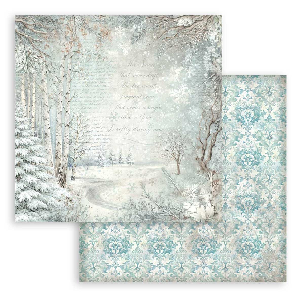 Stamperia White Christmas Collection - 12" x 12" Maxi Backgrounds Selection [SBBL191] - Image 7