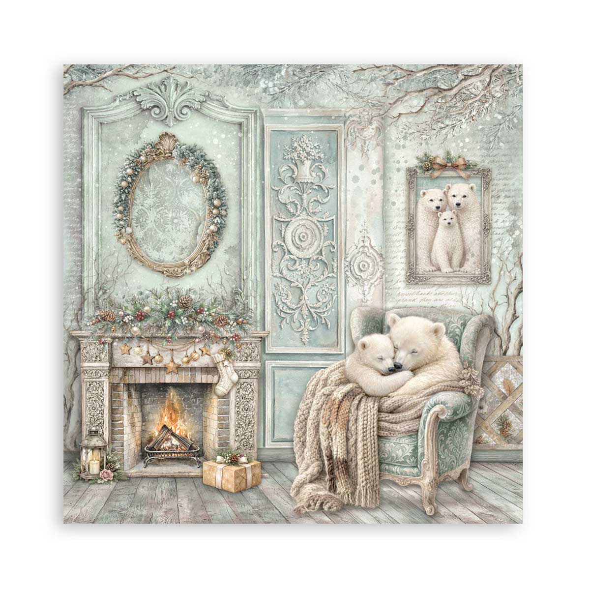 Stamperia White Christmas Collection - 12" x 12" Maxi Paper Pad [SBBXLB39] - Image 6