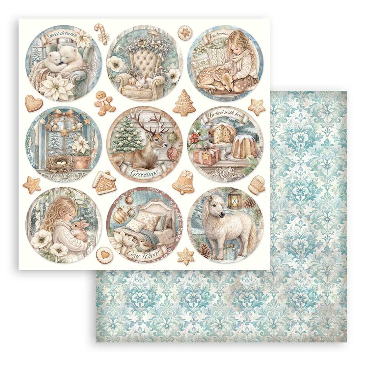 Stamperia White Christmas Collection - 12" x 12" Paper Pad [SBBL190] - Image 12
