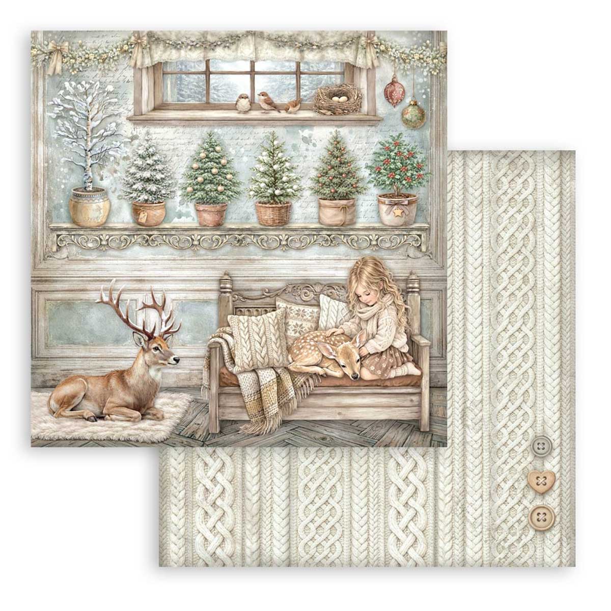 Stamperia White Christmas Collection - 12" x 12" Paper Pad [SBBL190] - Image 4