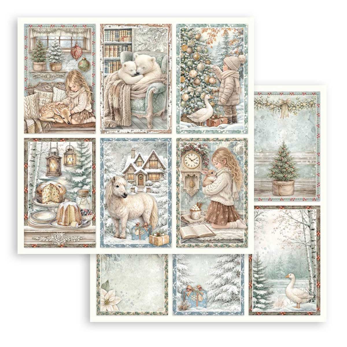 Stamperia White Christmas Collection - 12" x 12" Paper Pad [SBBL190] - Image 7