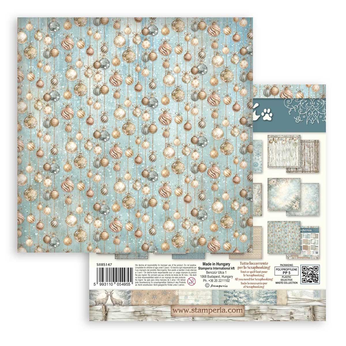 Stamperia White Christmas Collection - 8" x 8" Backgrounds Selection [SBBS147] - Image 13