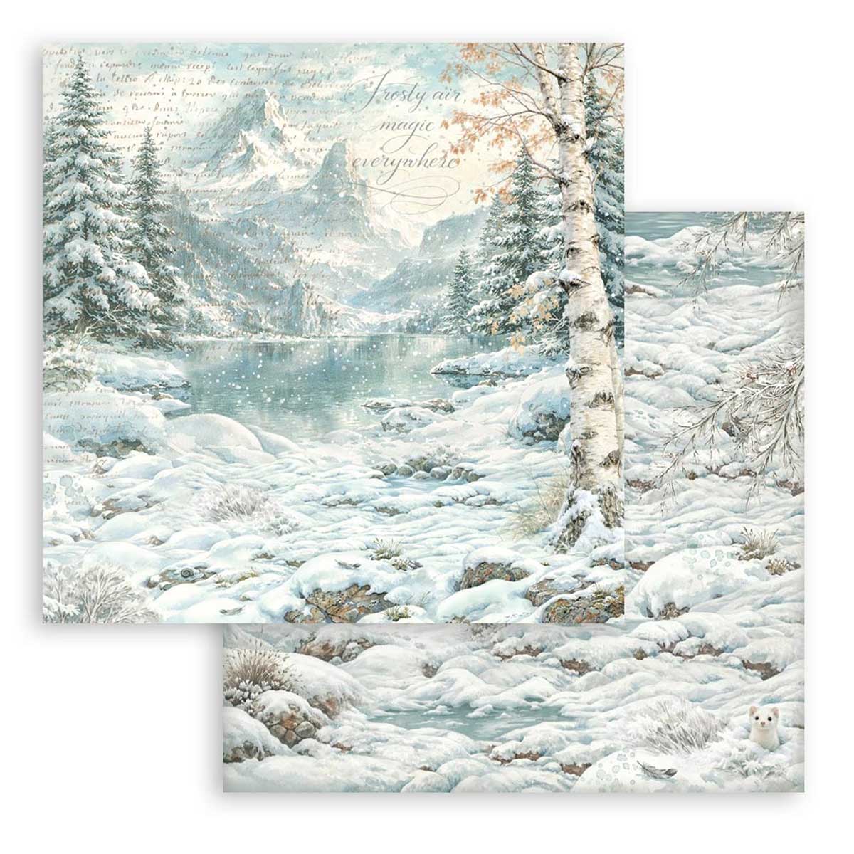 Stamperia White Christmas Collection - 8" x 8" Backgrounds Selection [SBBS147] - Image 6
