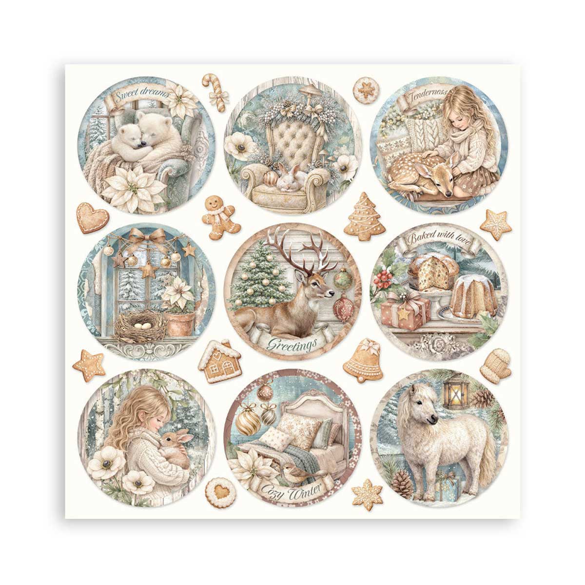 Stamperia White Christmas Collection - 8" x 8" Maxi Paper Pad [SBBSXB27] - Image 19