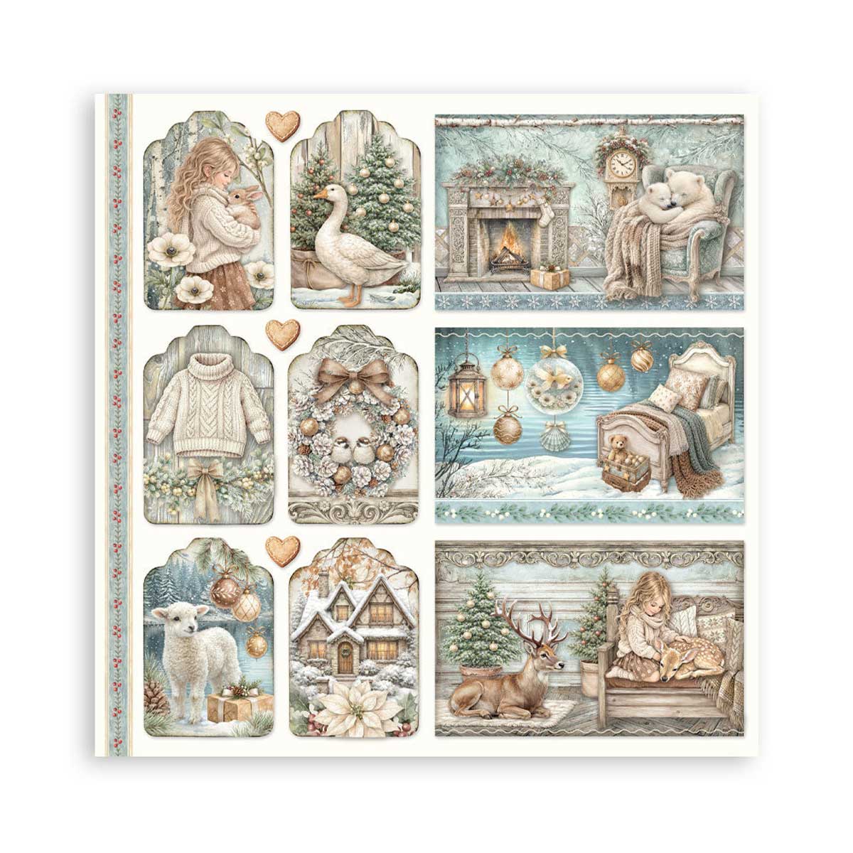 Stamperia White Christmas Collection - 8" x 8" Maxi Paper Pad [SBBSXB27] - Image 20
