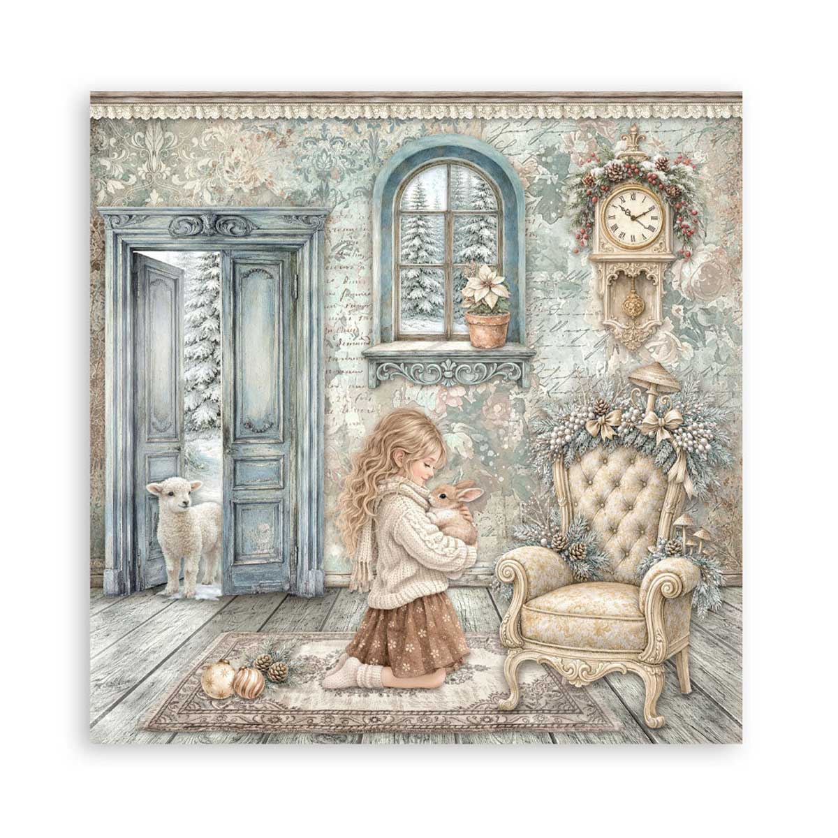 Stamperia White Christmas Collection - 8" x 8" Maxi Paper Pad [SBBSXB27] - Image 4