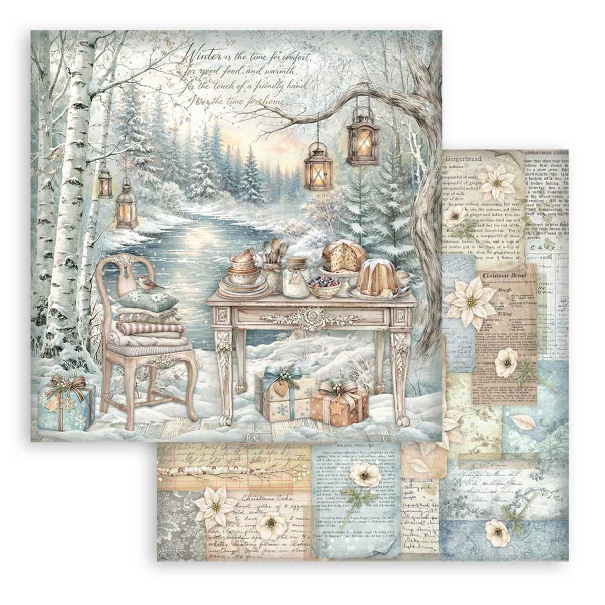 Stamperia White Christmas Collection - 8" x 8" Paper Pad [SBBS146] - Image 3