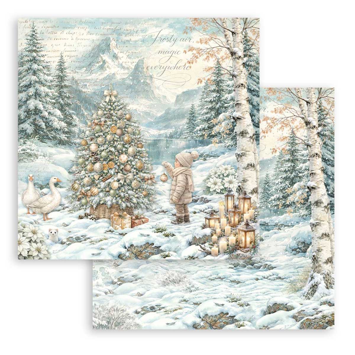 Stamperia White Christmas Collection - 8" x 8" Paper Pad [SBBS146] - Image 8