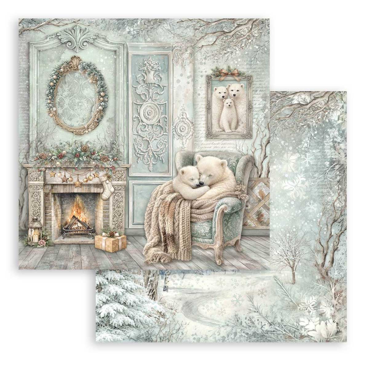 Stamperia White Christmas Collection - 8" x 8" Paper Pad [SBBS146] - Image 9