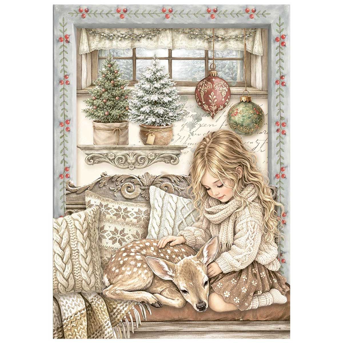 Stamperia White Christmas Collection - A6 Mini Rice Paper [DFSA6X10] - Image 2