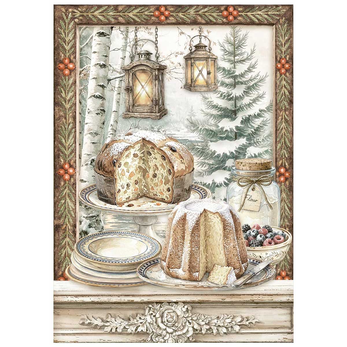 Stamperia White Christmas Collection - A6 Mini Rice Paper [DFSA6X10] - Image 5