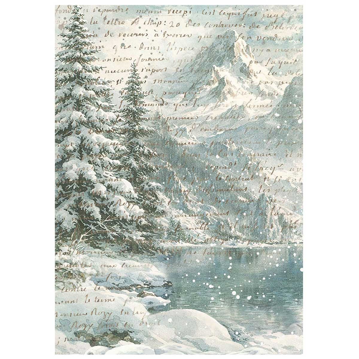 Stamperia White Christmas Collection - A6 Rice Paper Backgrounds [DFSAK6059] - Image 5