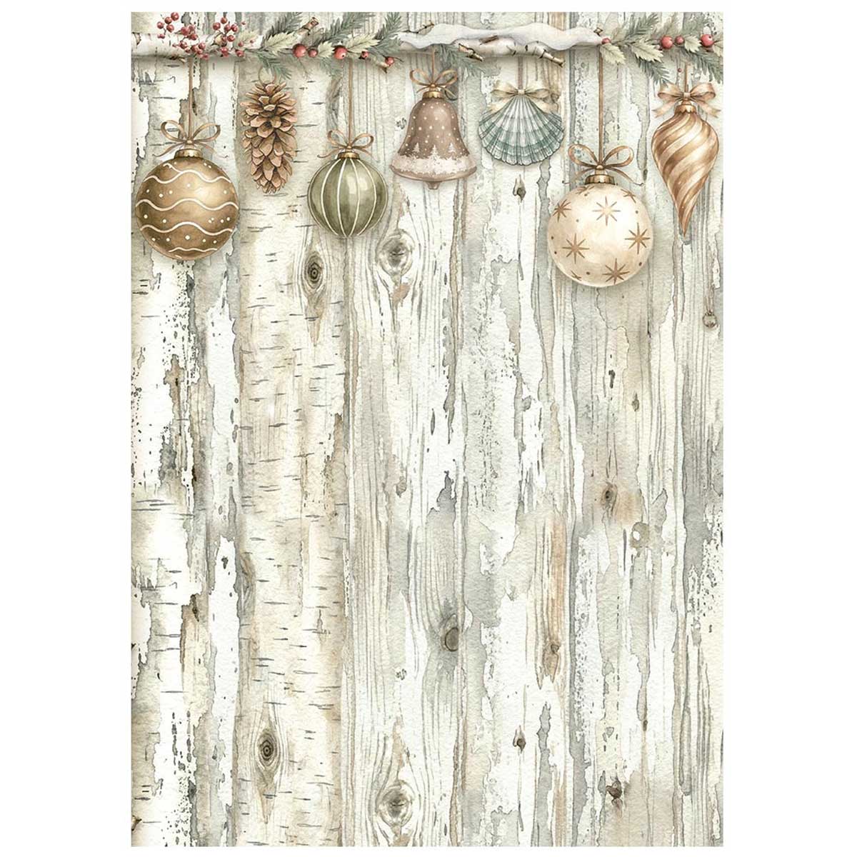 Stamperia White Christmas Collection - A6 Rice Paper Backgrounds [DFSAK6059] - Image 6